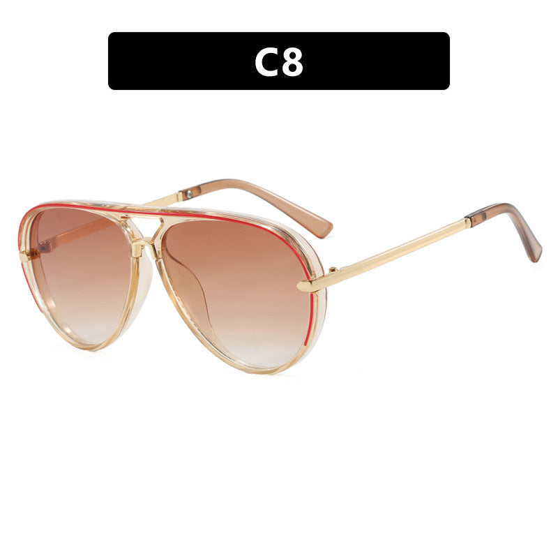 Women's Fashionable Pilot Sunglasses with Elegant Metal Accents Skanto