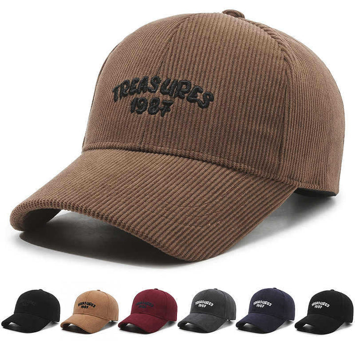 Kvinne Cordfløyel Brodert Baseball Caps Skanto