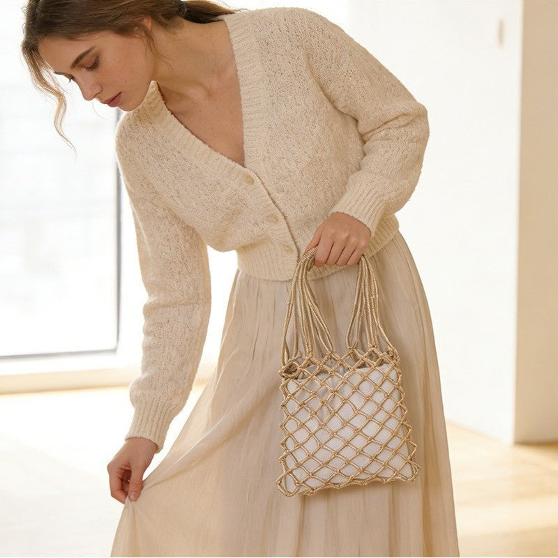 Elegant net tote bag with sturdy handles Skanto