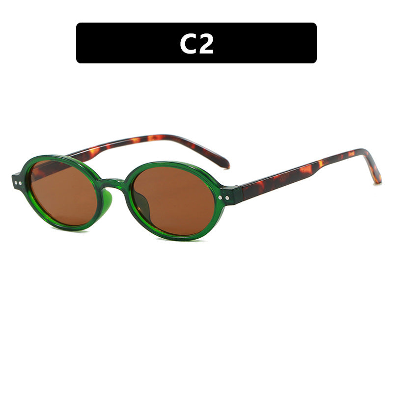 Women's modern oval sunglasses with unusual frame Skanto