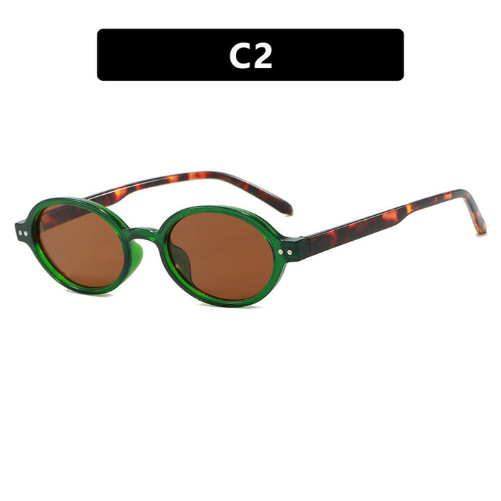 Women's modern oval sunglasses with unusual frame Skanto