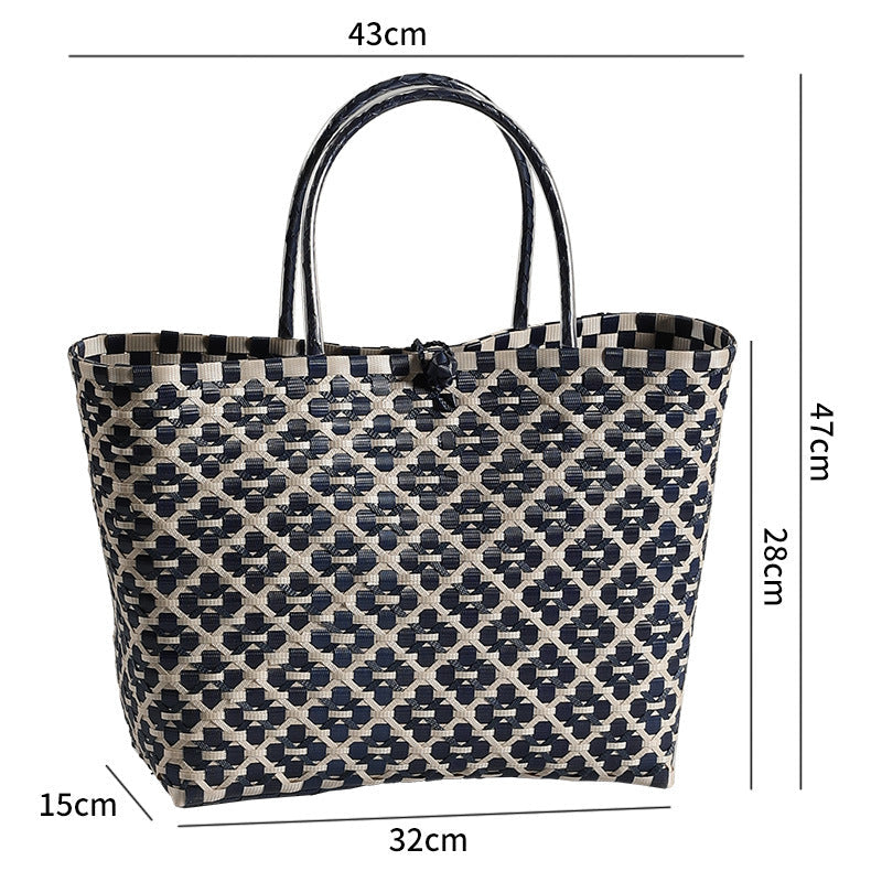 Stilig Vevd Strand Tote Skanto
