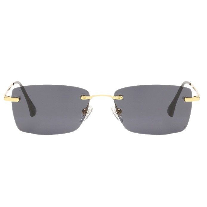 Dame moteriktig halvramme solbrille med stilriktig metallramme Skanto