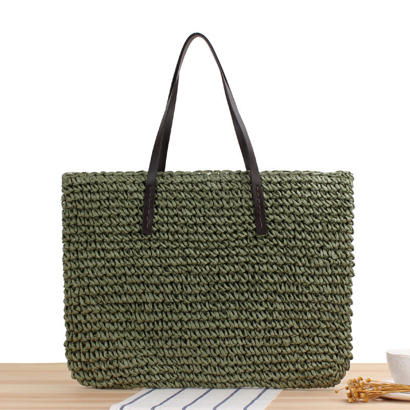 Handbag made of hand-woven natural material with sturdy handles Skanto