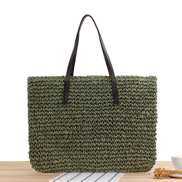 Handbag made of hand-woven natural material with sturdy handles Skanto