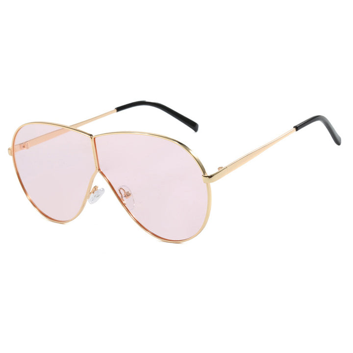 Women's pilot sunglasses with elegant gold frame and blue lenses Skanto