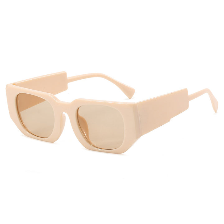Dame geometrisk oversized solbrille med bredt design Skanto