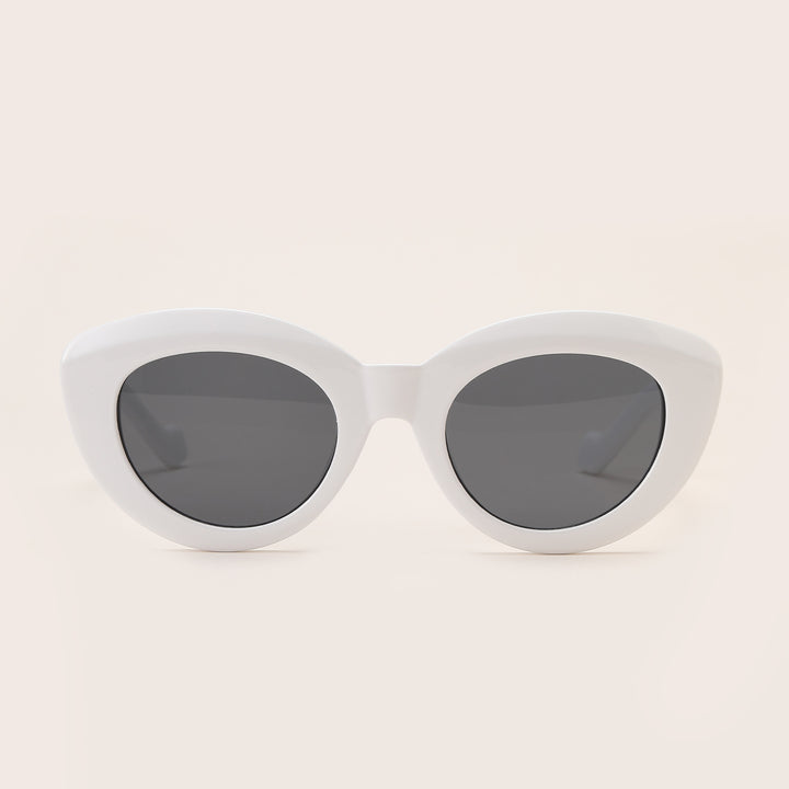 Dame Cat-Eye Solbriller med moderne plastikkinnet Skanto