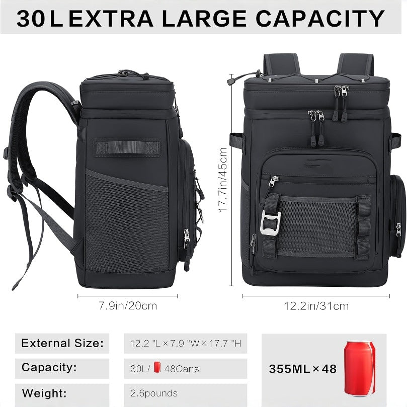 Unisex insulated food and cooler backpack with multiple pockets, padded straps, and water-repellent coating Skanto