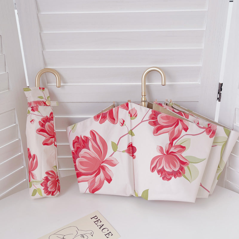 Dame elegant foldbar paraply med fruktig design Skanto