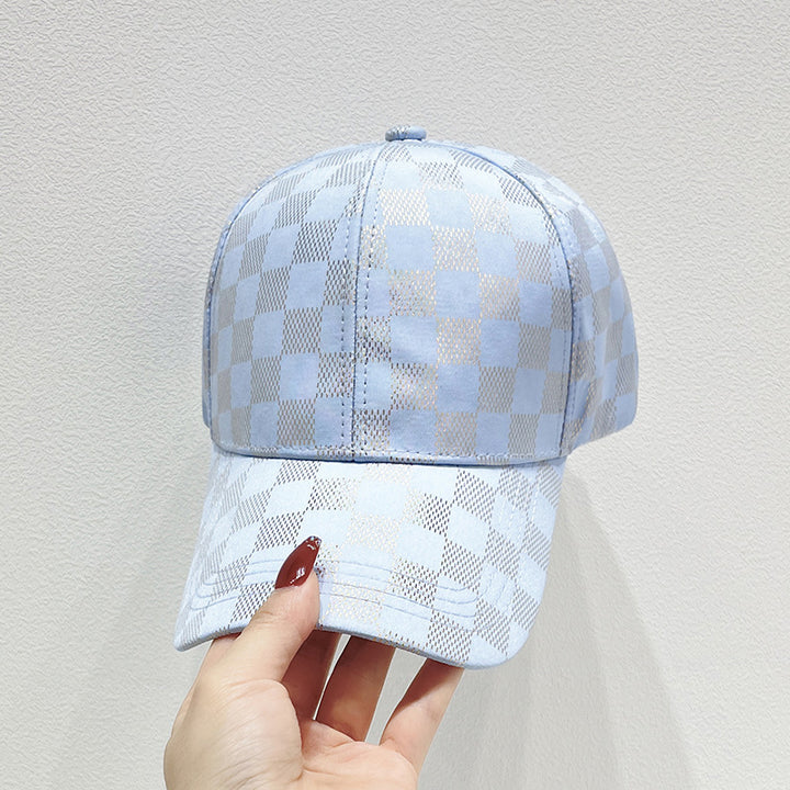 Kvinners Nett Sjekket Baseball Caps Skanto