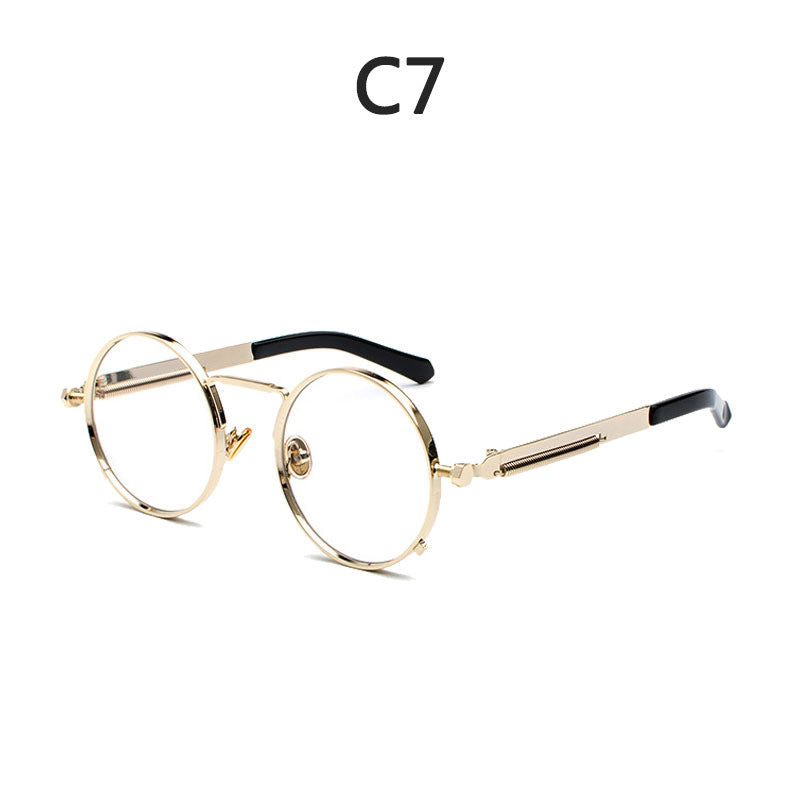 Dame Runde Metall-solbrille med speilte linser Skanto