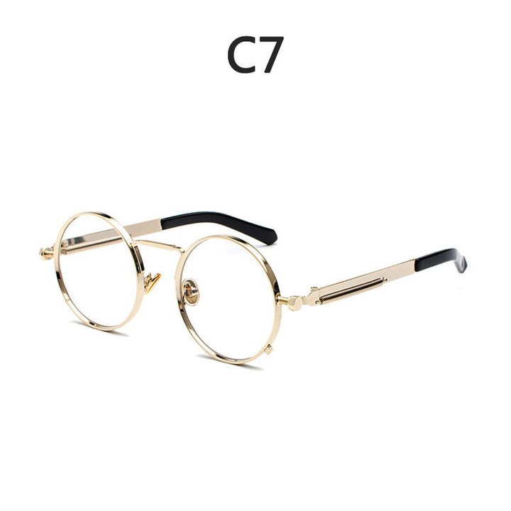 Dame Runde Metall-solbrille med speilte linser Skanto