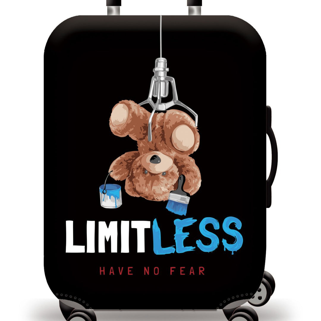 Unisex nan Kinder Trolley Koffert med søtt bamse-design, hardt skall, teleskophåndtak og fire svingbare hjul Skanto