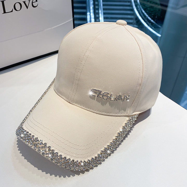 Kvinnenes glitrende rhinestone-trimmet baseballcap Skanto