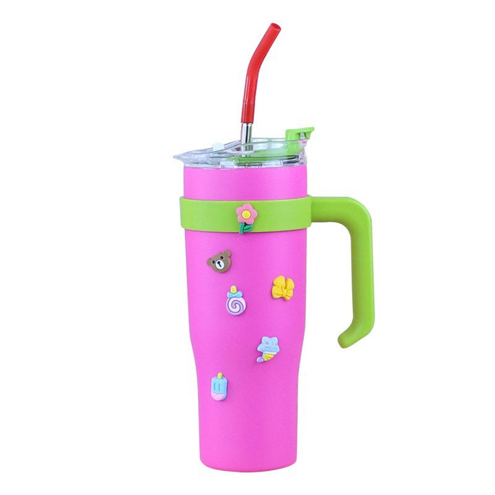Dame isolasjonsbecher med sugerør og ergonomisk grep Skanto