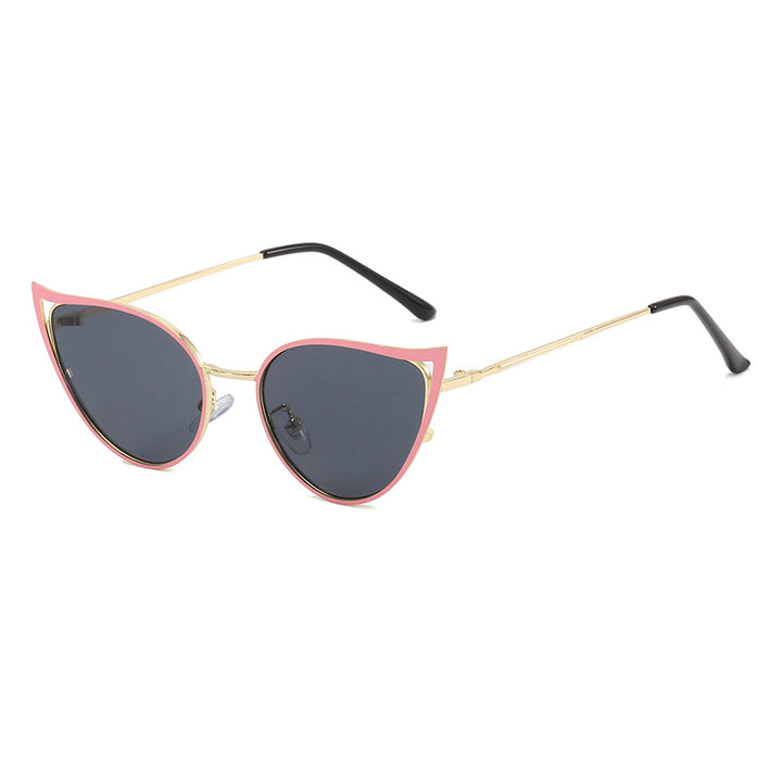 Dame cat-eye solbriller med elegant metallramme og UV-beskyttelse Skanto