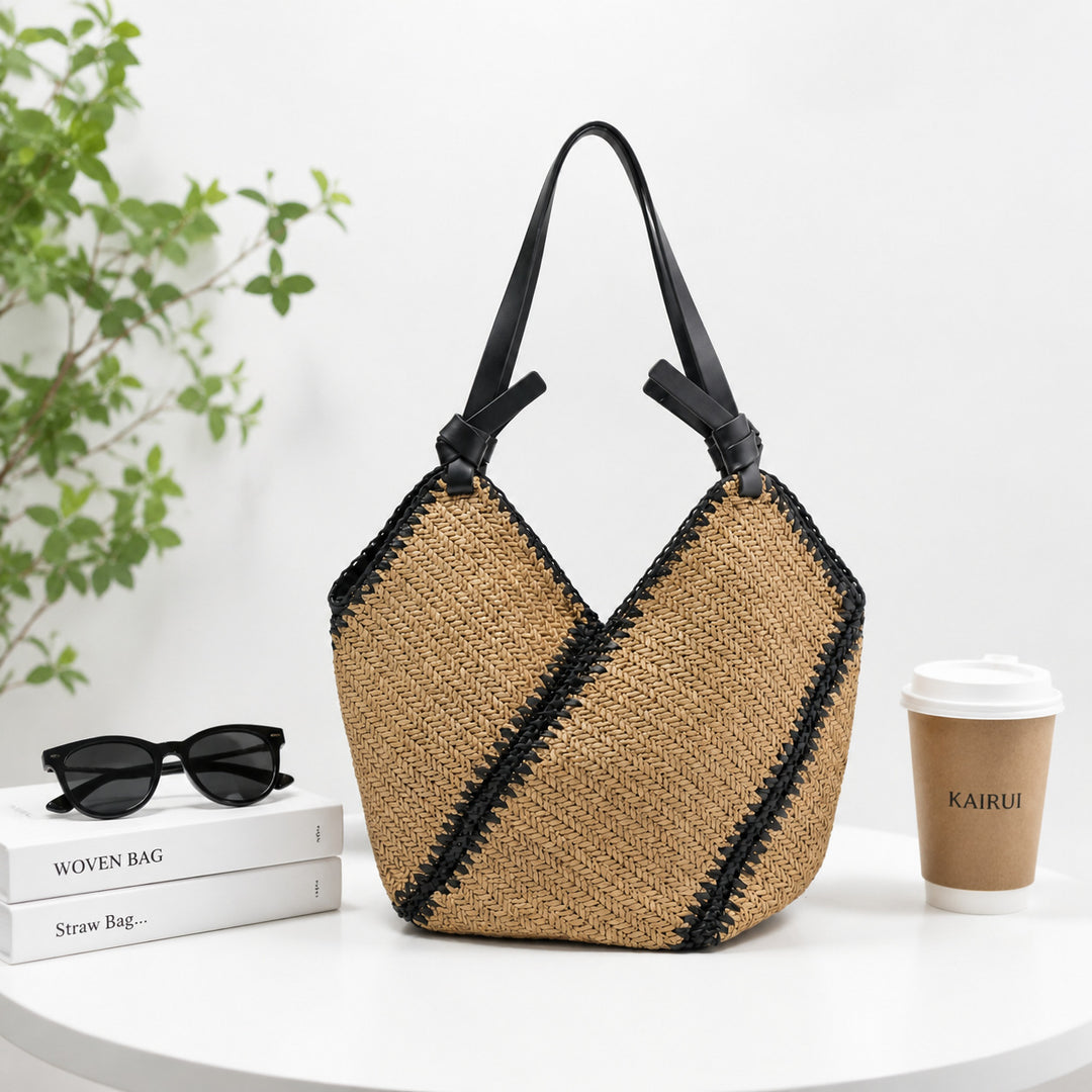 Trendete og Håndlagde Tote Bag i Naturlig Materiale Skanto