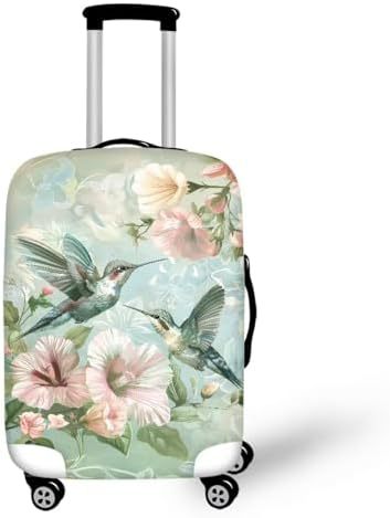 Unisex nan elastisk koffertrekk med hest- og solblomstmotiv, dehbar stretchbeskyttelse for hardplast- trolley med glidelås Skanto