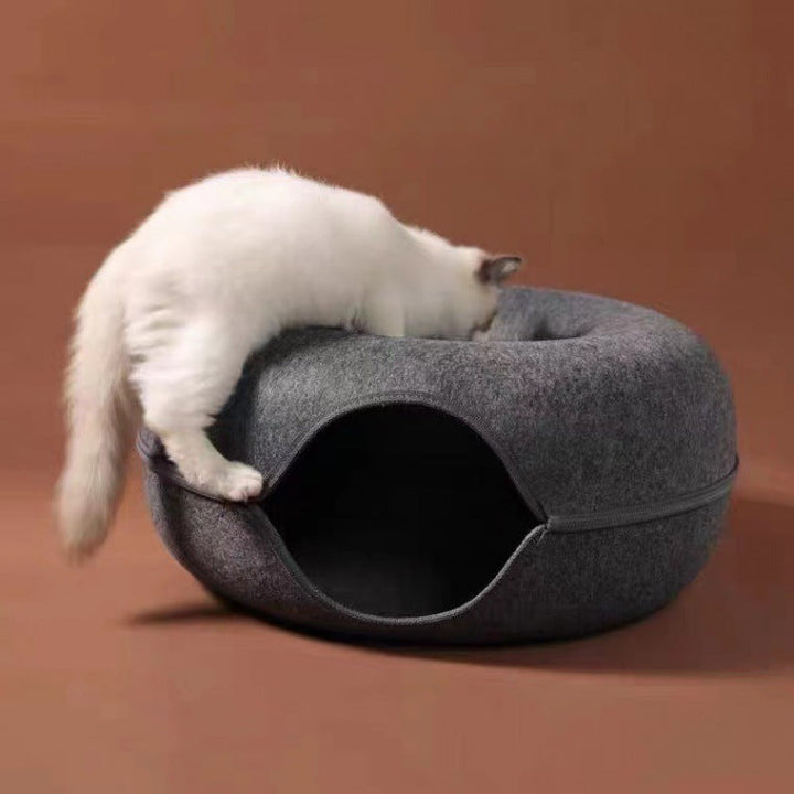 2-i-1 Donut Katt Bed Skanto