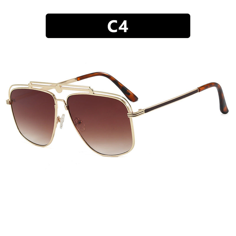 Women's elegant square sunglasses with gold accent Skanto