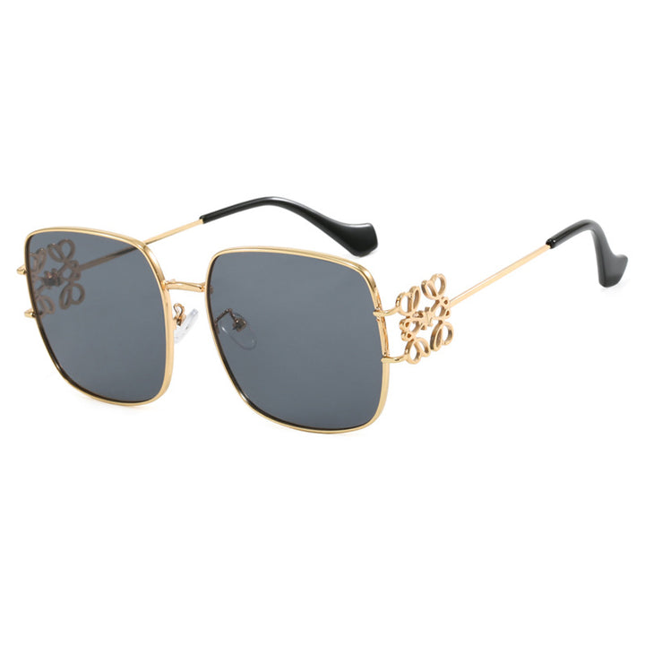 Women's square sunglasses with filigree design and luxurious metal frame Skanto