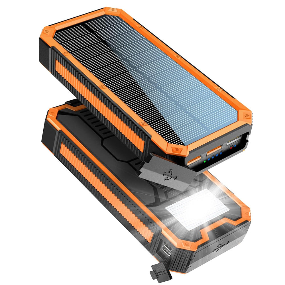 Solcelle Powerbank med integrert lommelykt og hurtiglading Skanto