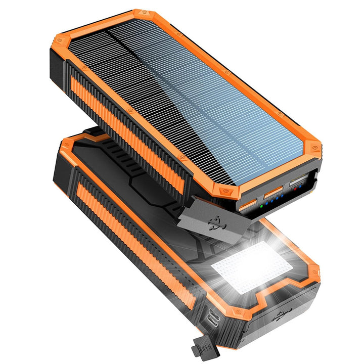 Solcelle Powerbank med integrert lommelykt og hurtiglading Skanto