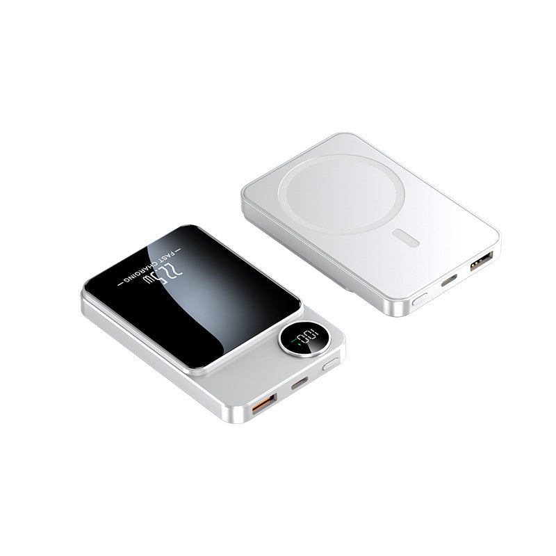 Slim Powerbank med trådløs ladefunksjon og digital skjerm Skanto