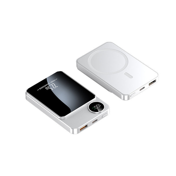 Slim Powerbank med trådløs ladefunksjon og digital skjerm Skanto