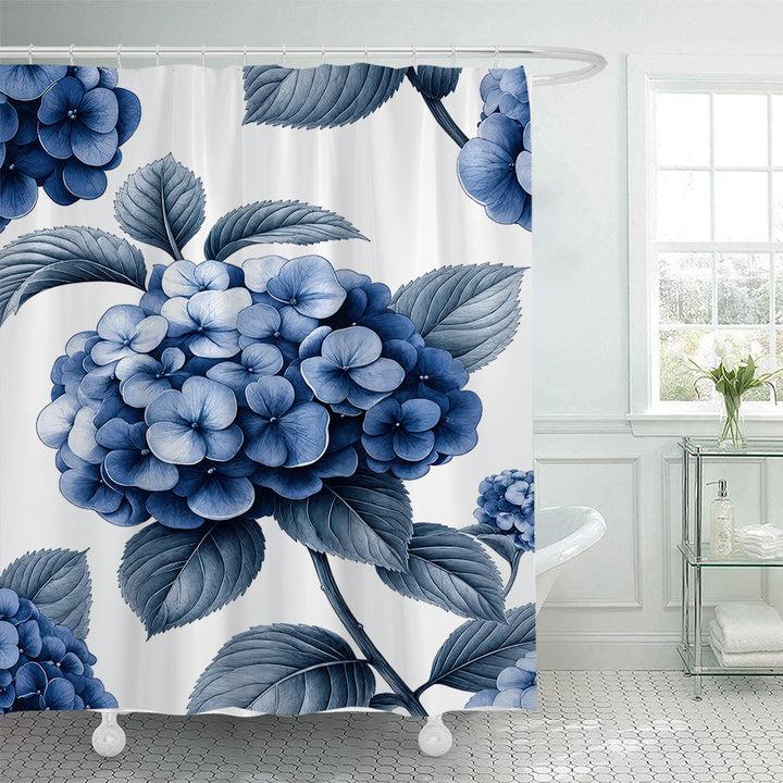 Blomstert Hortensia Mønster Dusjforheng Skanto