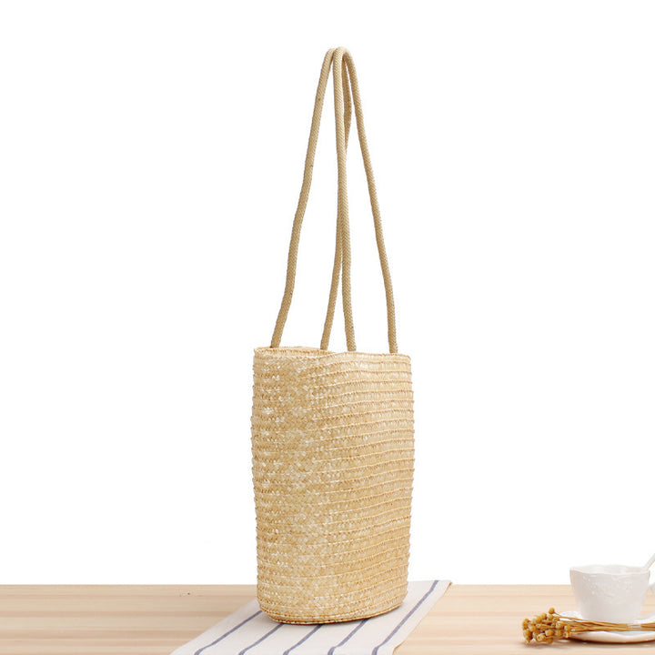 Handmade Straw Bag with Long Handles Skanto