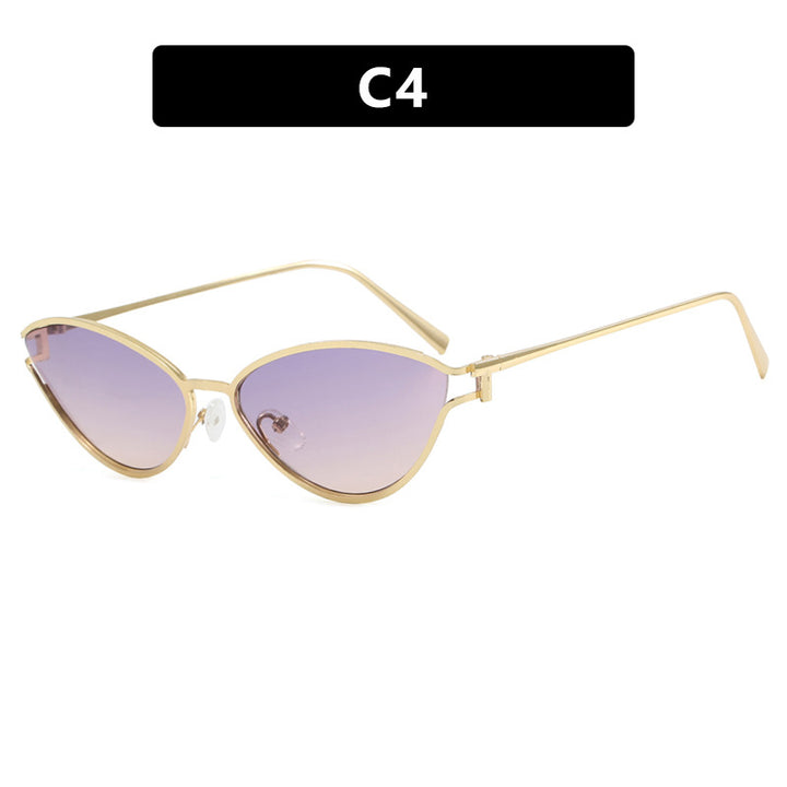 Women's Cat-Eye Sunglasses with Protective UV Filter and Elegant Metal Frame Skanto