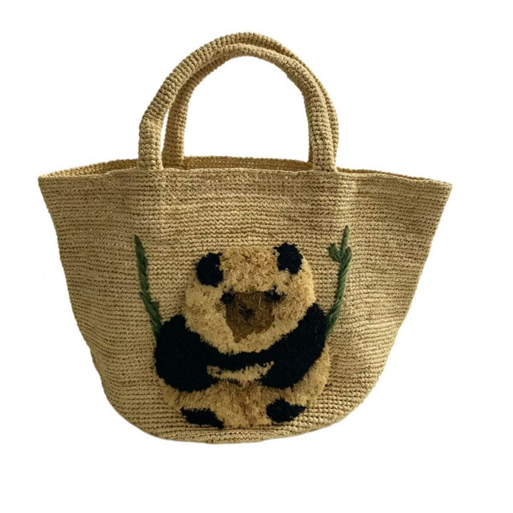 Sørhavsvennlig kurvveske med pandamotiv Skanto