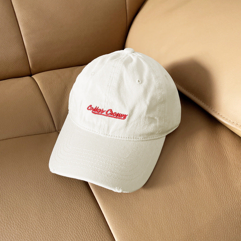 Kvinne Casual Distressed Cotton Baseball Cap Skanto