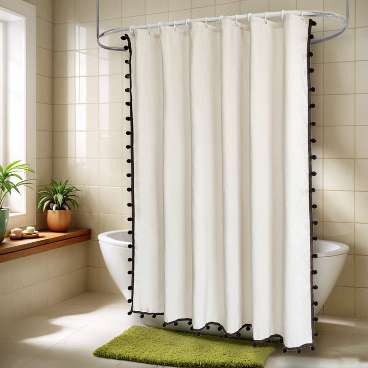 Teksturerte Pom Pom Trim Dusjforheng Skanto