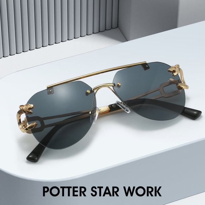 Dame designer solbriller med elegant metallramme og polariserte linser Skanto