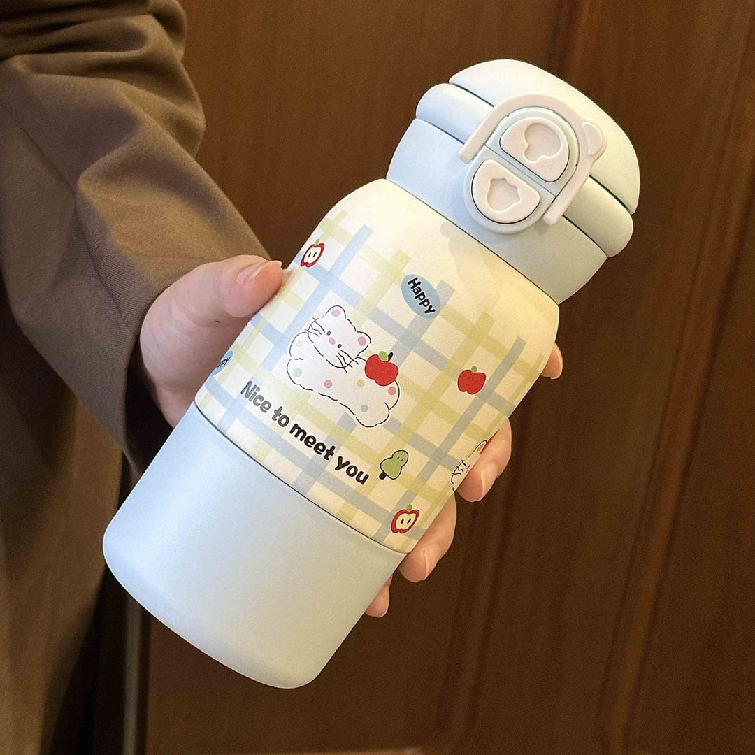 Damen Isoliertrinkflasche mit praktischem Klappverschluss und fröhlichem Design Skanto