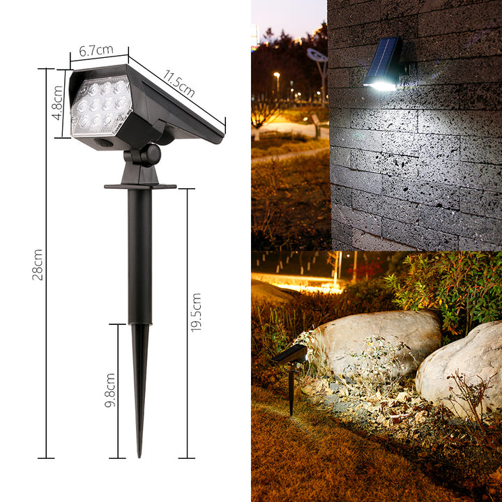 Justerbar solenergi LED landskaps spotlight stake Skanto