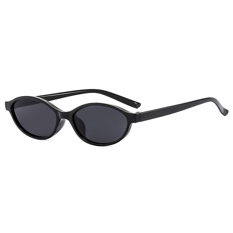 Women's oval sunglasses with transparent frame and UV protection Skanto