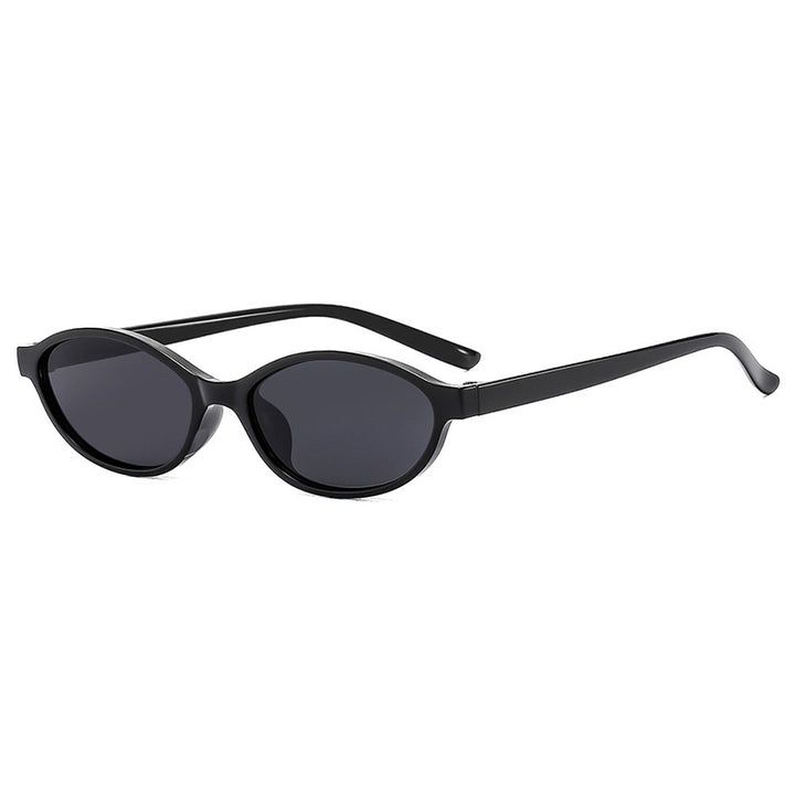 Women's oval sunglasses with transparent frame and UV protection Skanto