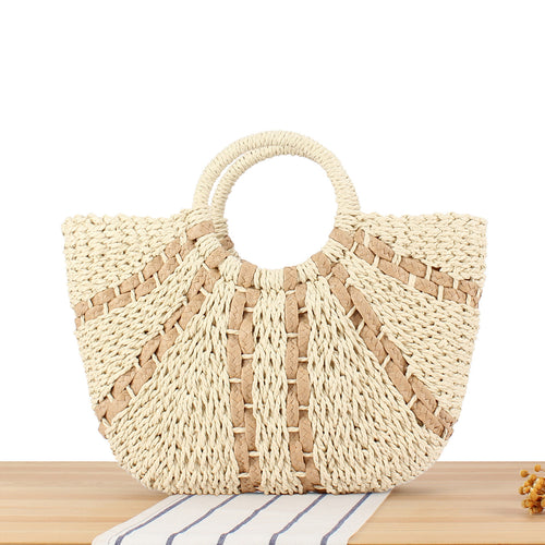 Handwoven Basket Bag with Braided Handle Skanto