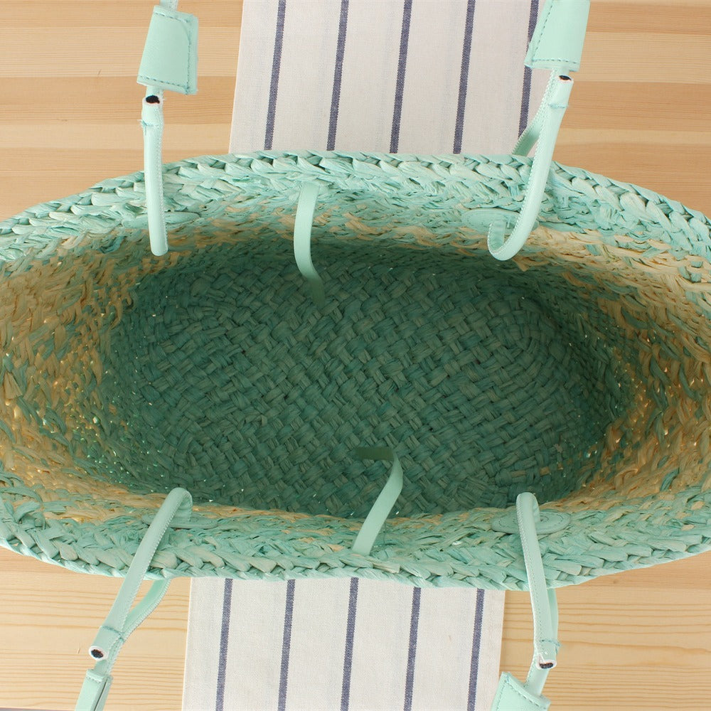 Braided beach bag with elegant color gradient Skanto