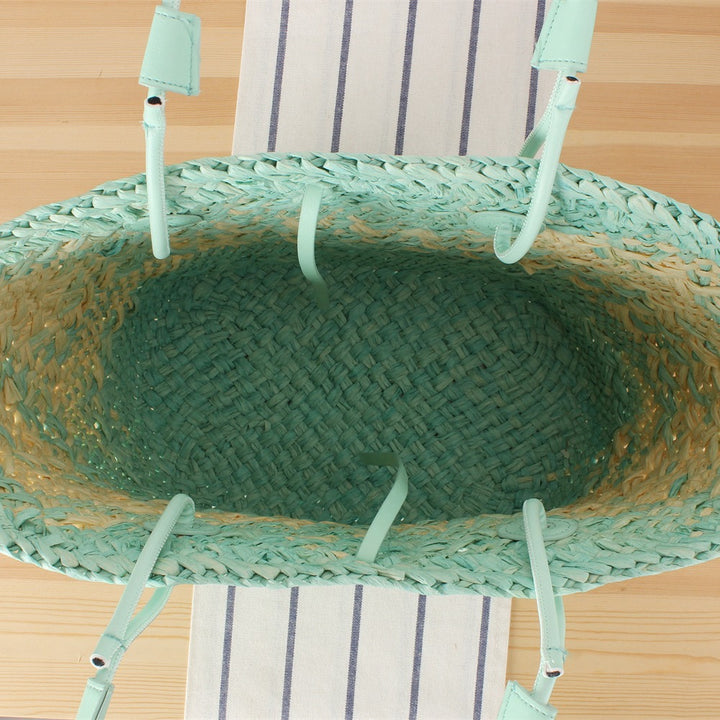 Braided beach bag with elegant color gradient Skanto