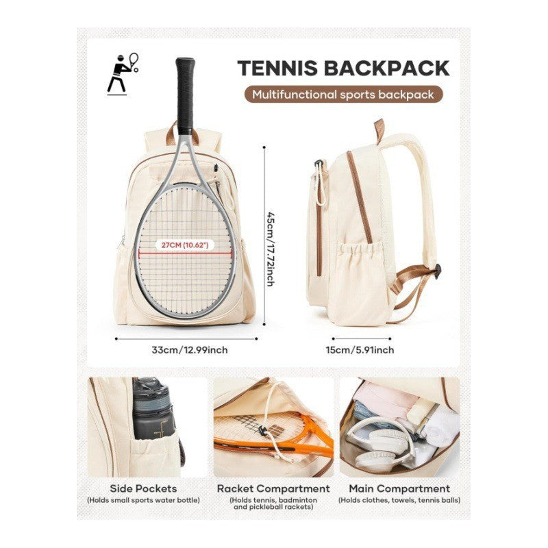 Sporty tennis backpack with specially shaped compartments for rackets and drinks Skanto