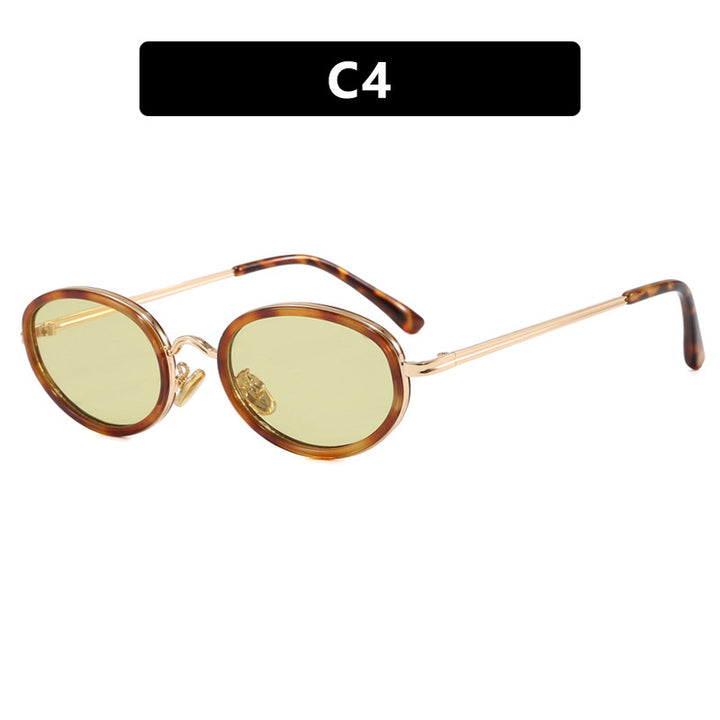 Women's elegant round sunglasses with modern metal frame Skanto
