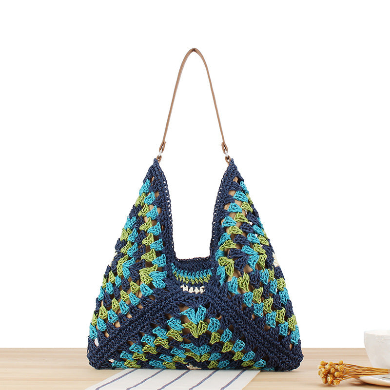 Hand-knotted shoulder bag in modern design Skanto