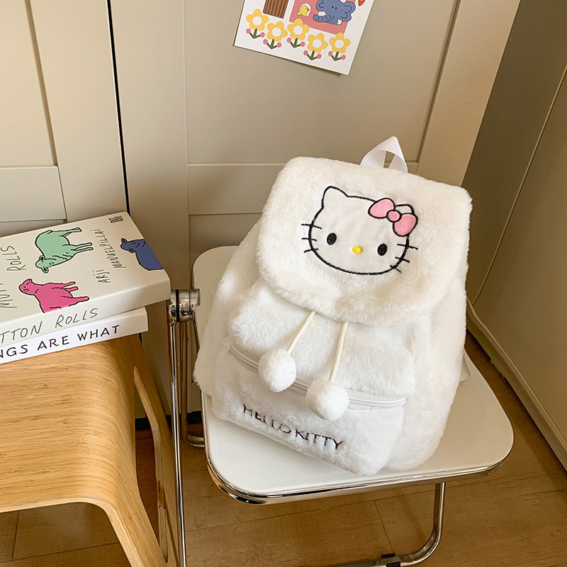 Søt karakter-temaet plush skolesekk