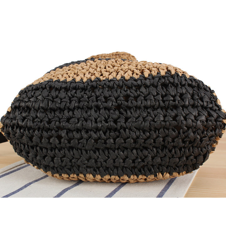 Handbag made of handmade natural fiber blend with modern drawstring closure Skanto