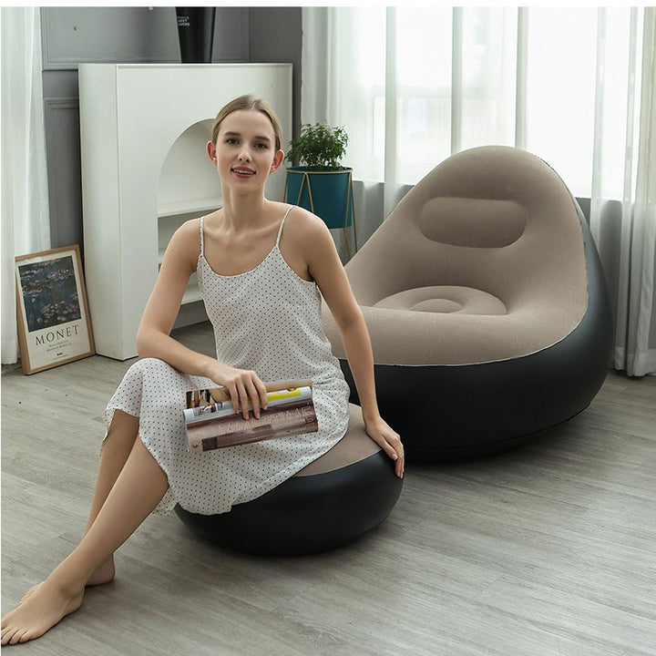 Kvinne oppblåsbar komfortsofa med ergonomisk ryggstøtte Skanto